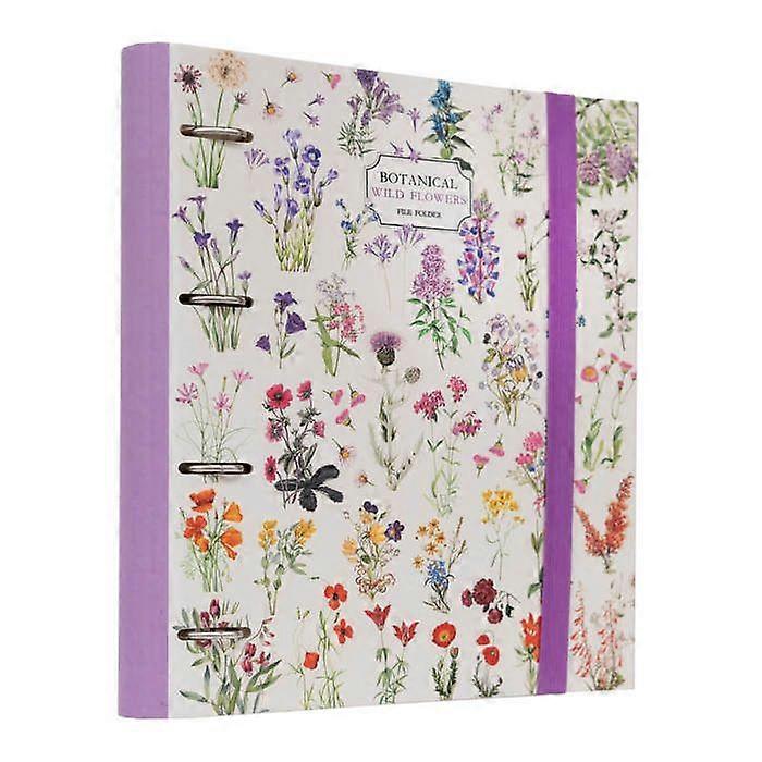 Ringbind - Vilde blomster - 4 ringe - Hårdt omslag - Elastisk lukning - Specialdesign