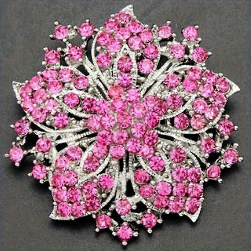 Dress with Diamonds High-end Flower Pins Silk Scarf Buckles, Rhinestones Bauhinia Corsage Banquet Collar Pins Dress Accessories