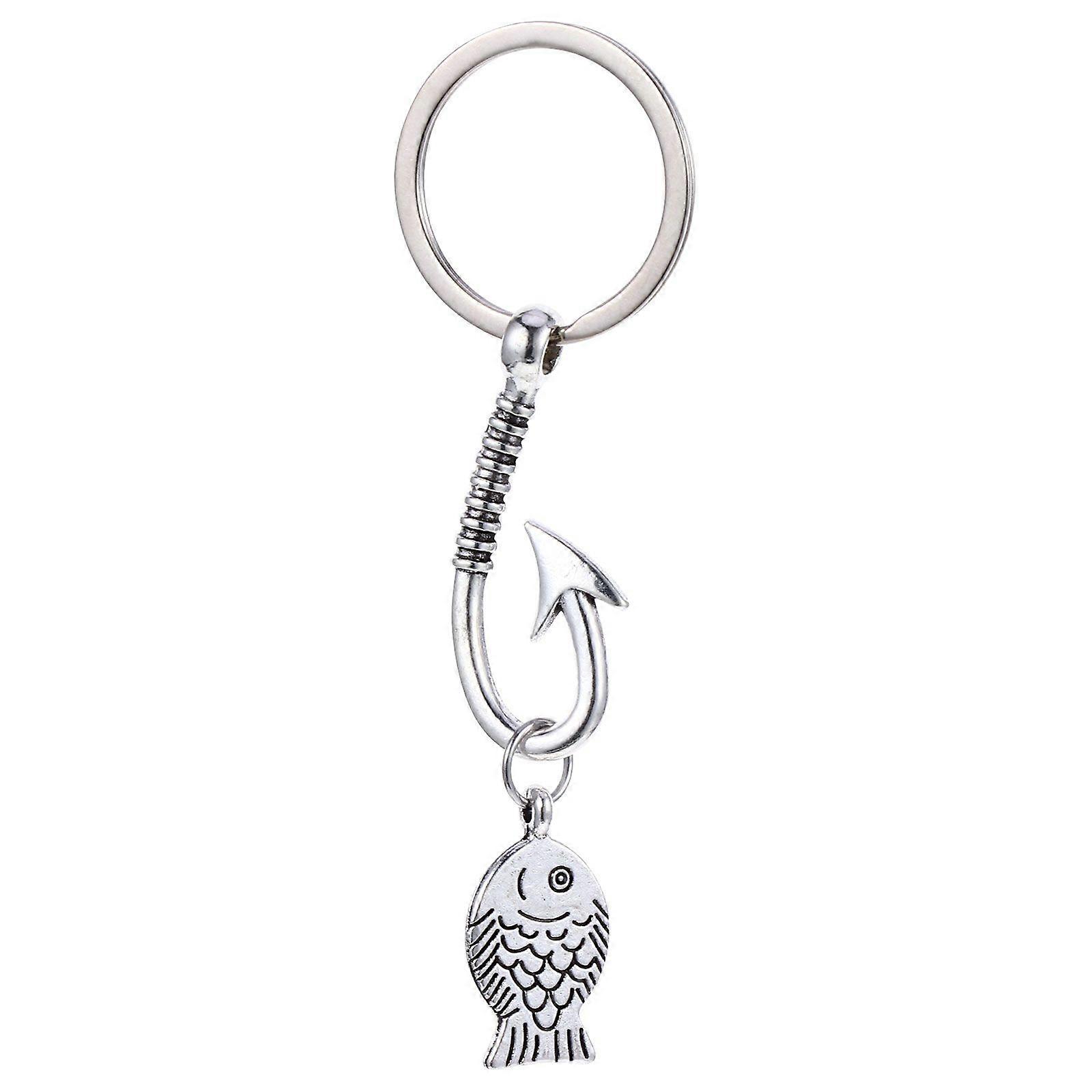 1pc Father's Day Gift Keychain Creative Fishhook Key Chains Bag Keys Decor