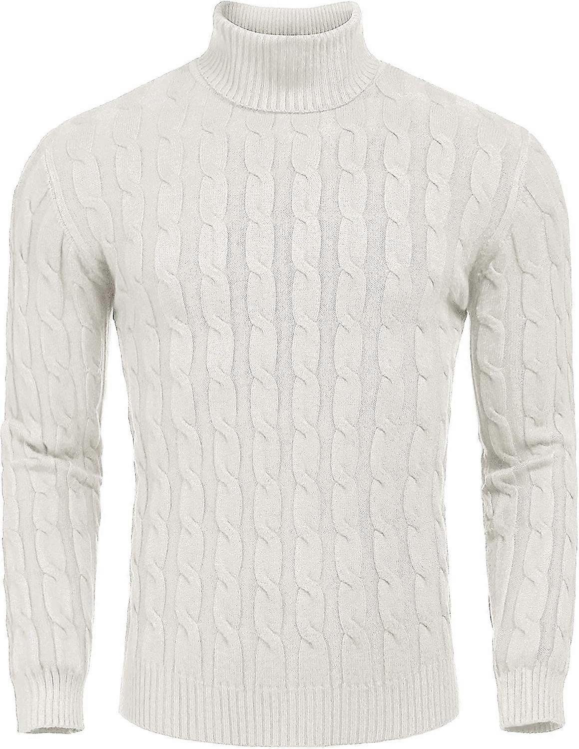 Bysion Herren Rollkragenpullover Slim Fit Rollkragenpullover Baumwolle Twisted Knitted Pullover