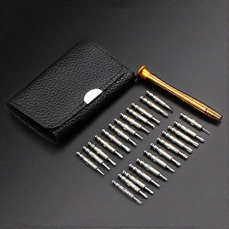 2 Sets 25 In 1 Multi-Purpose Leather Case Manual Screwdriver Batch Set Mobile Phone Notebook Repair Tool
