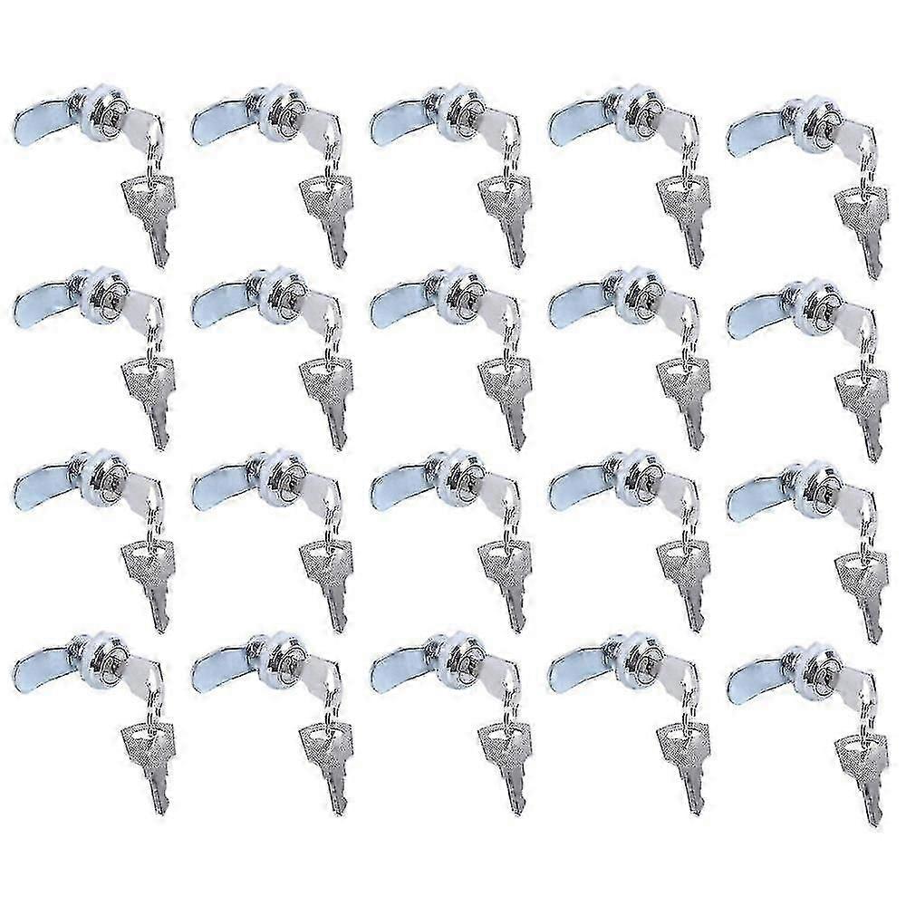20x Useful Cam Locks For Lockers,cabinet Mailbox,drawers, Cupboards + Keys