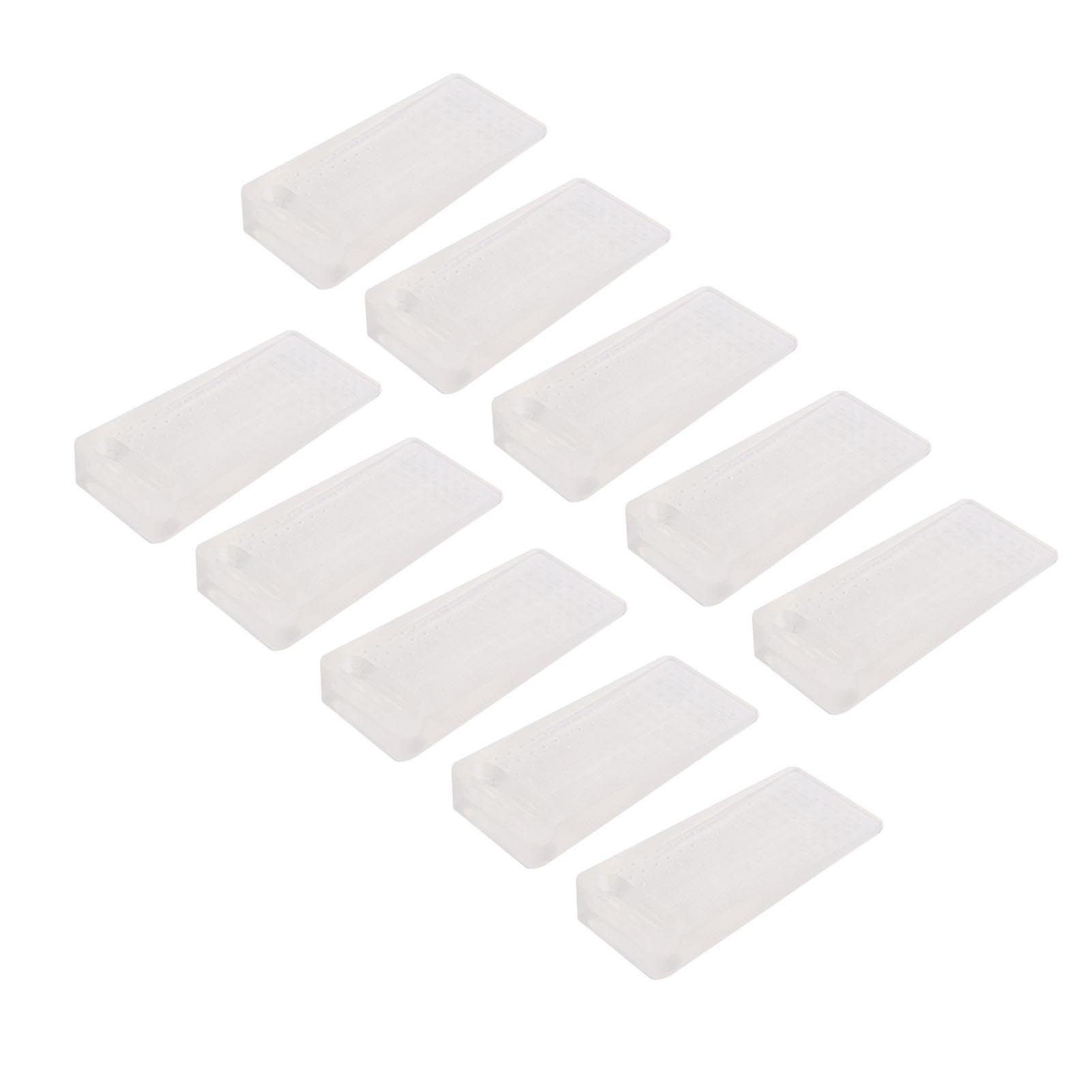 10 Pcs Door Stoppers Drill Free Stackable Transparent TPR Flexible Anti Collision Door Stop Wedges