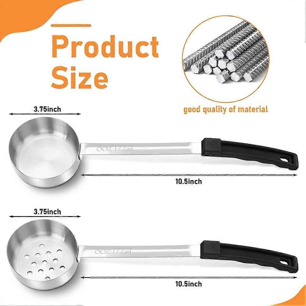 4 Pcs Portion Control Serving Spoons Portion Control Spoons Ladle Spoon, Slotted and Unslotted Porti