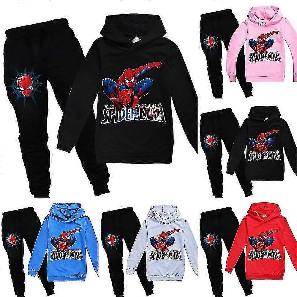 Spiderman Kids Pullover mikiny a tepláky 2 ks oblečení Set Jogging tepláková souprava Mikina Set pro chlapce dívky ve věku 7-14 let