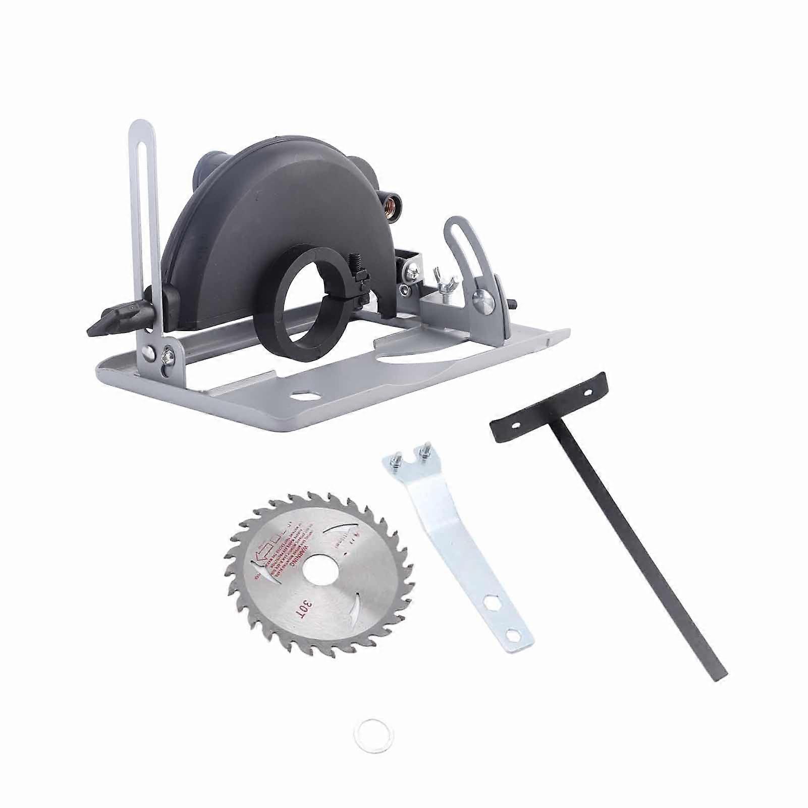 Angle Grinder Cutting Bracket Protective Cover Adjustable Mill Shield Accessories with Guide Gauge and Wood Saw Blade
