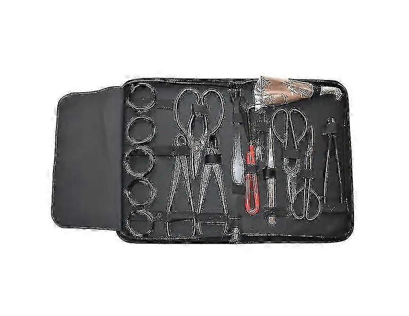 16pcs Garden Bonsai Tool Set Kit en acier au carbone Cutter Scissors avec étui en nylon