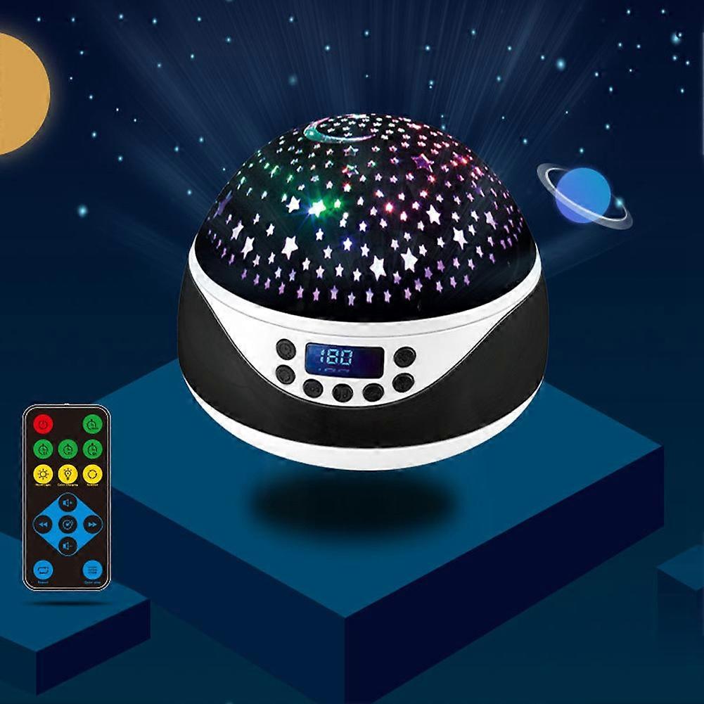 Star Pattern Projection Lamp Remote Control Ambient Rotating Colorful Night Light Decoration