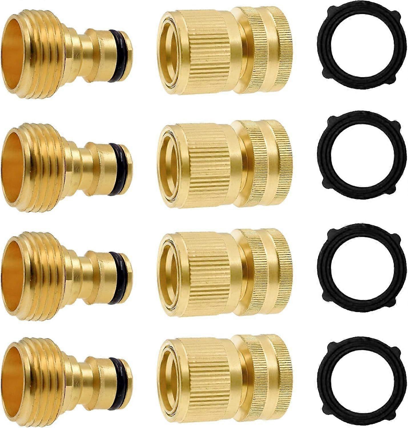 Garden Hose Quick Connector, Solid Brass 3/4 Inch GHT Thread Garden Quick Connect Kit, Mal