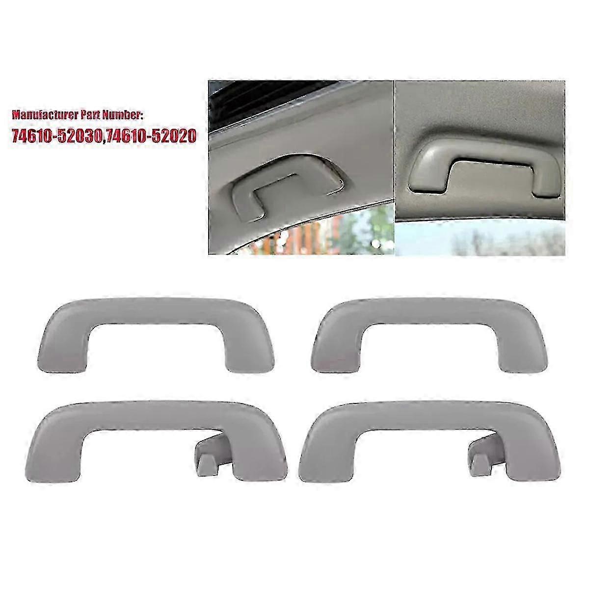 4Pcs Front & Rear Inner Roof Ceiling Pull Handle Grab for Yaris 74610-52020, 74610-52030