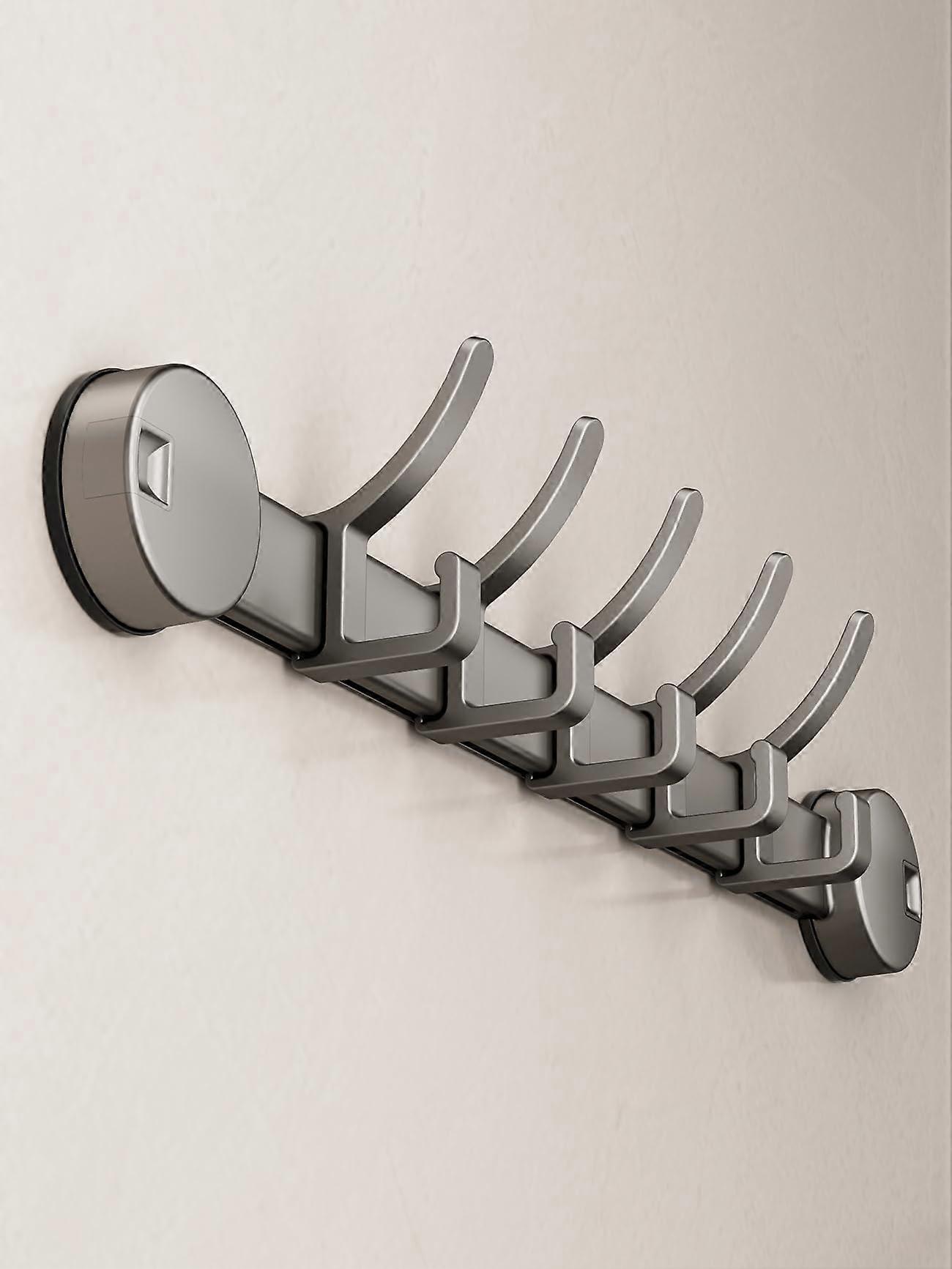5 Hook Coat Hooks with Powerful Vacuum Suction Cup for Kitchen or Bathroom