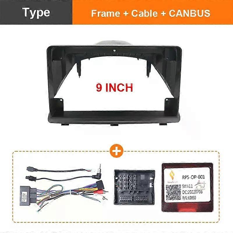 Car Radio Fascias Frame compatible for Opel Antara 1 2006-2017 9 inch 2DIN Stereo Panel Wiring Harness Power Cord Connector Canbus Decoder