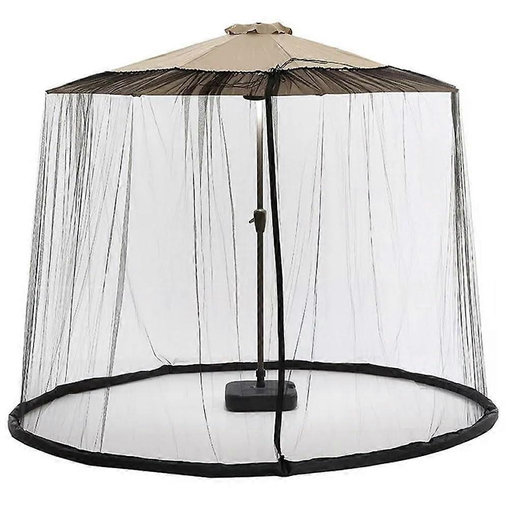 9FT Veranda Umbrella With Zipper Gate And Polyester Netting 1 Pack Outdoor Patio Shade
