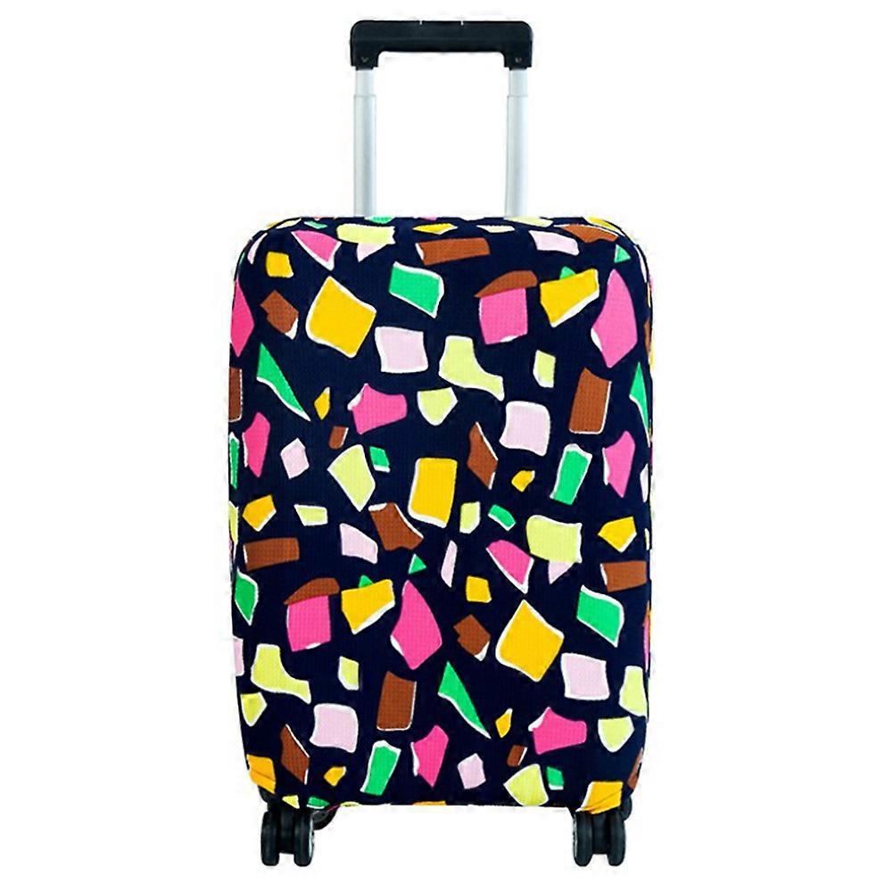 Anti scratch Dustproof Suitcase Cover Elastic Seersucker Print Luggage Protector (Geometry, M)