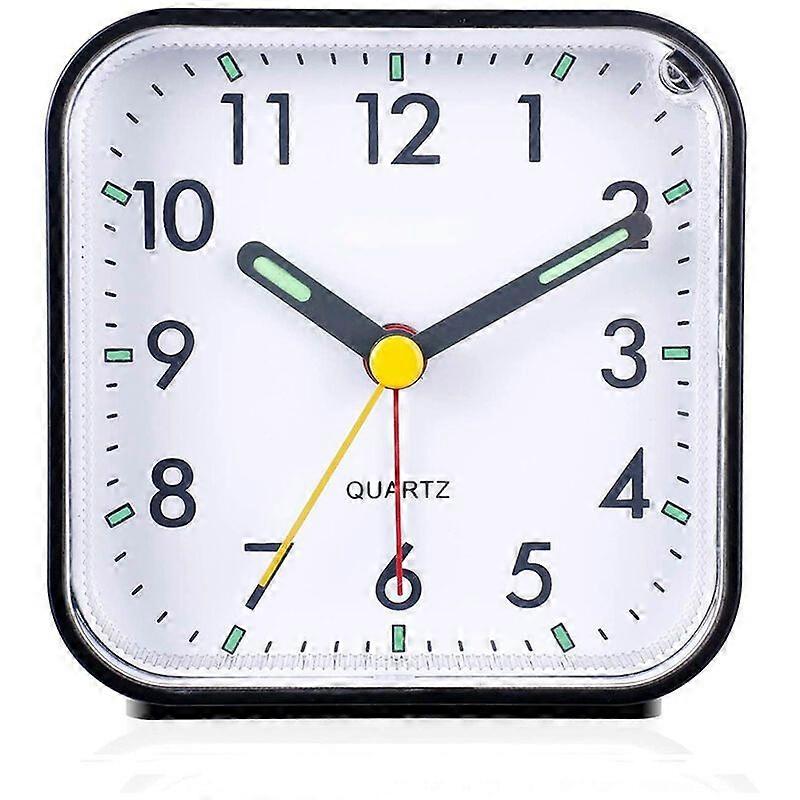 Silent Non-Ticking Analog Alarm Clock, Gentle Wake-Up, Beeping Sounds, Volume Up, Battery Operated Snooze and Light Features, Easy Setting, Black