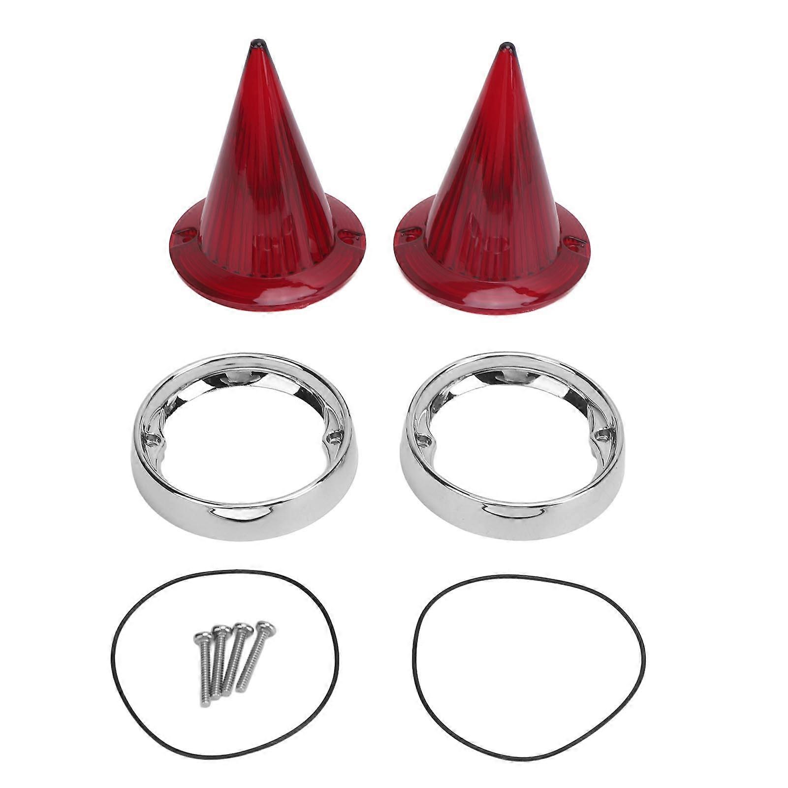 1 Pair Motorcycle Cover Plated Frame Signal Lights Lens For Heritage 1986‑2016 with 3‑1/4in Flat Turn Signals