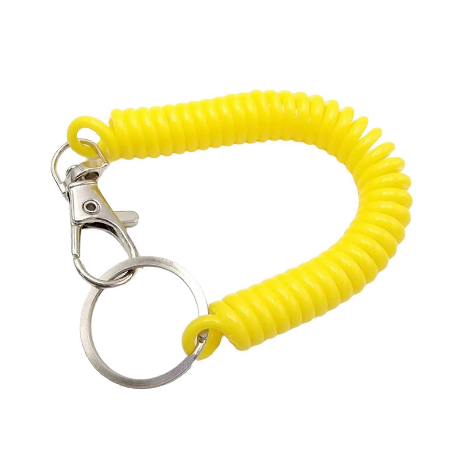 Plastic Coil Spring Keychain with Stretchable Designs Portable Coil Key Accessories for Easy Carrying and Key Safety  Yellow