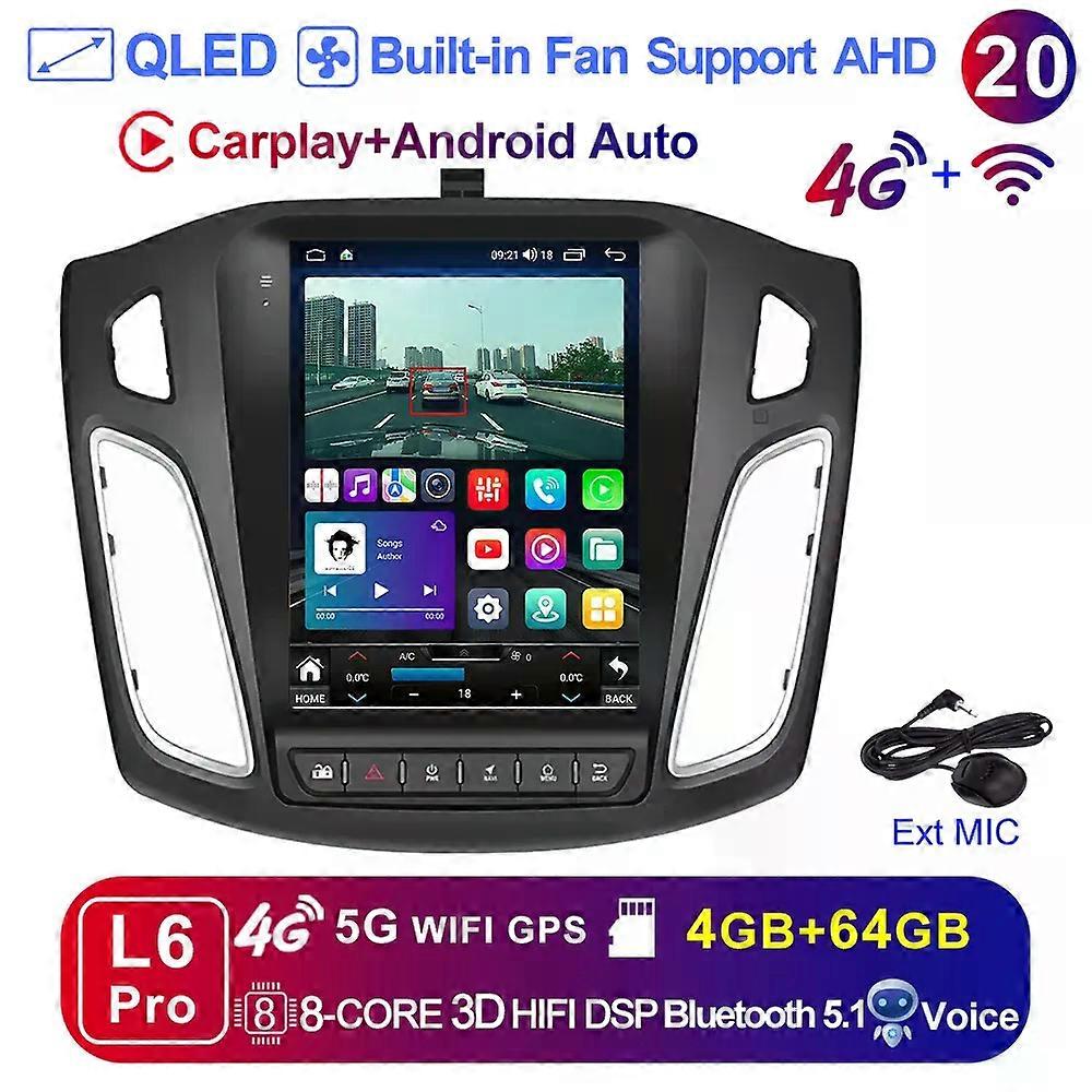 Radio samochodowe LEHX Pro android Multimedia 14 Dla Ford Focus 3 Mk3 2011-2019 Auto 2din Carplay Stereo GPS Nawigacja dvd Tesla Style