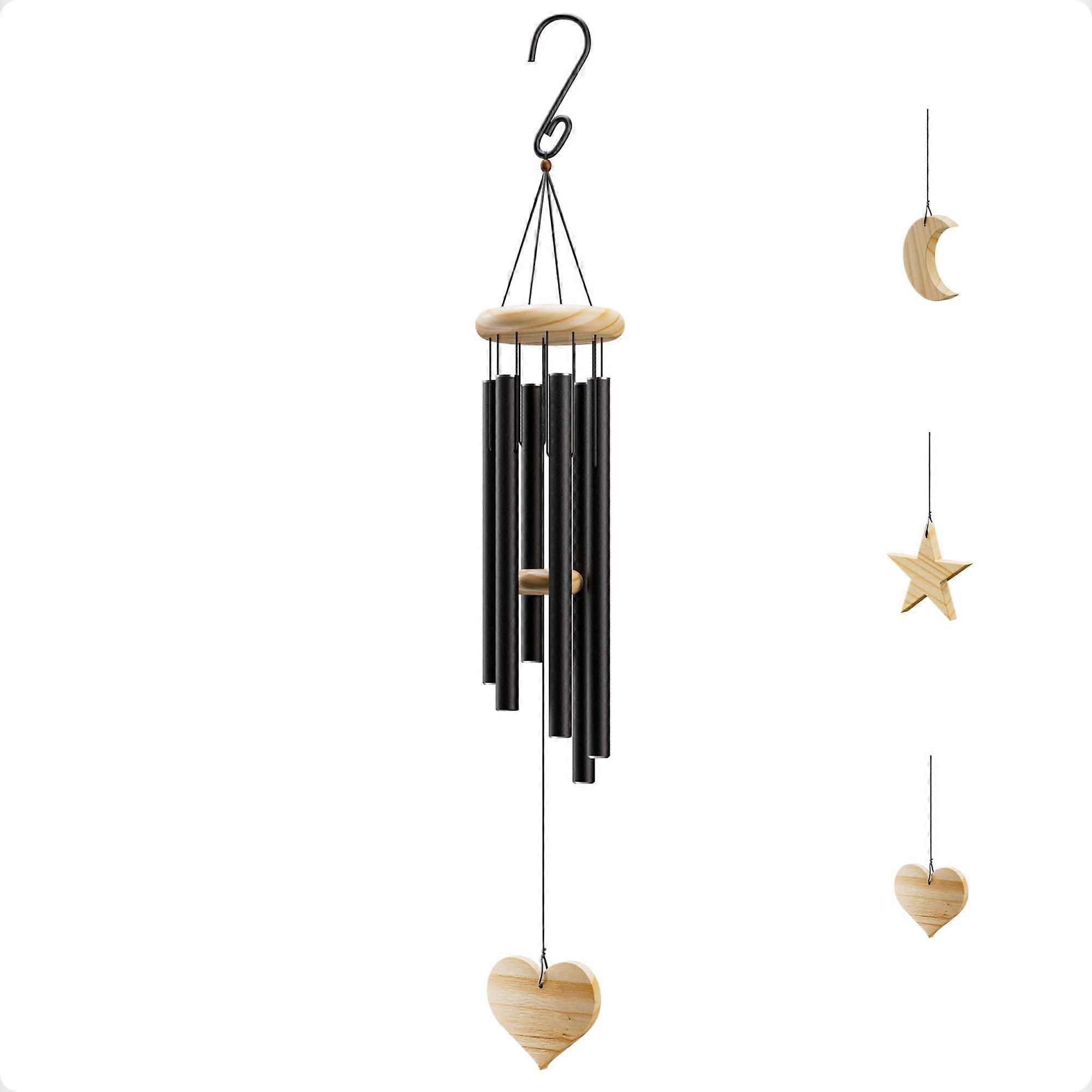 Wind Chimes 32 Inch Aluminum and Pine Wood Outdoor - Large Memorial Wind Chimes for Loved One, Relaxing Outdoor Sound