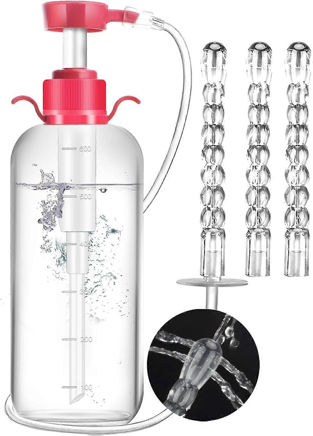 Enema Kit for Colon Cleansing Anti BackFlow Anal with Douche Syringe Handle and 3 Nozzle Tip