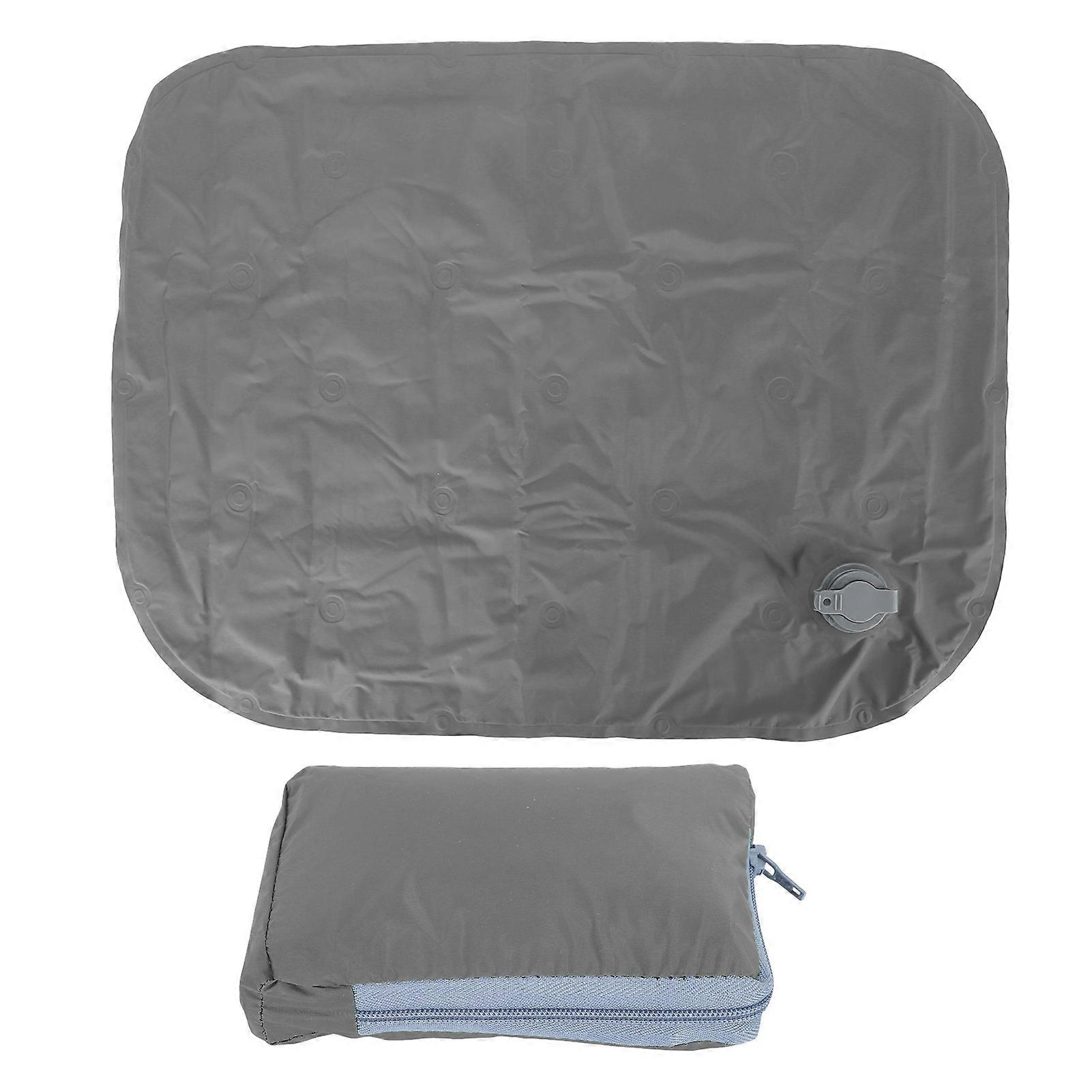 Outdoor Inflatable Cushion Lightweight Foldable Inflatable Sitting Pad Portable Soft Travel Cushion for Camping Hiking Climbing Grey