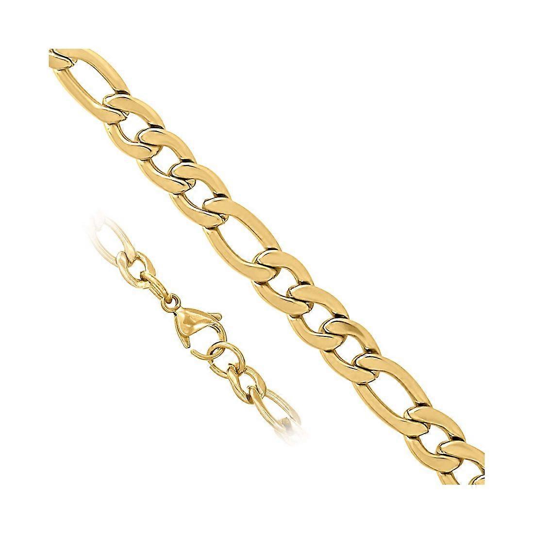イエローステンレススチールユニセックス3mm 9インチフィガロファッションリンクブレスレット-リンク-女性用ブレスレット