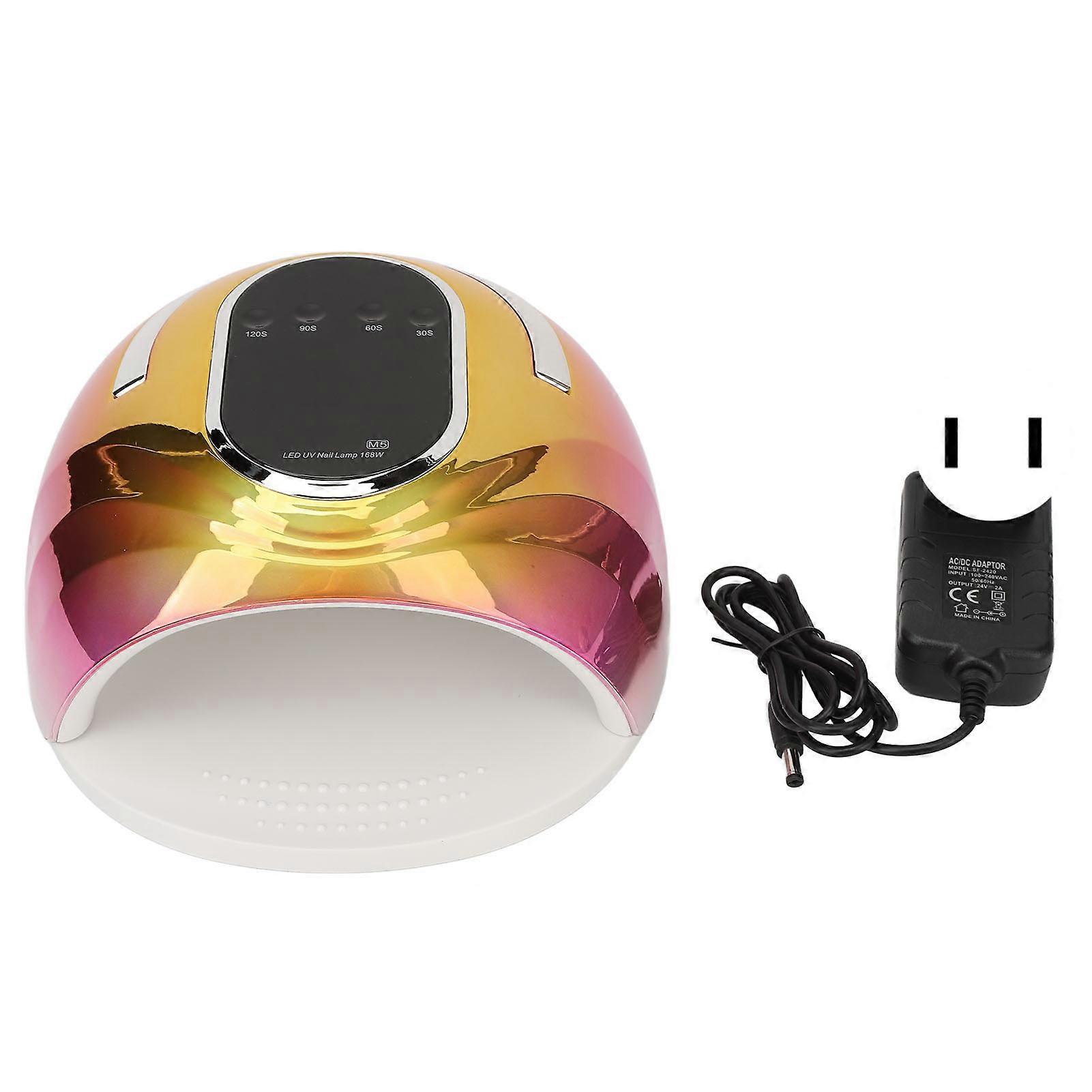 UV Nail Gel Dryer Quick Dry 42 Lamp Chips 4 Timers Dual Source Removable Base 168W LED Nail Light