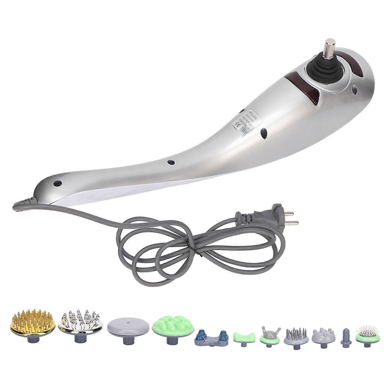 Handheld Body Massager Relieve Fatigue Comfortable Grip Deep Tissue Massage Machine with 11 Heads