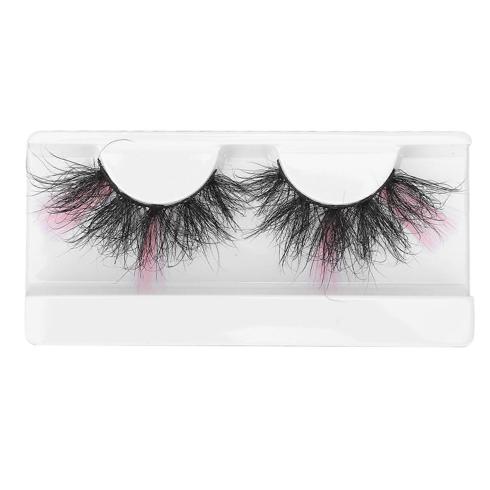 0.98in Color False Eyelashes Wispy Fluffy Pink Ends Dramatic Colored False Eyelashes
