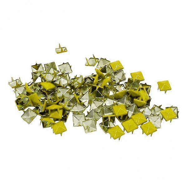Yellow Square Rivets Set for Leatherwork Creations