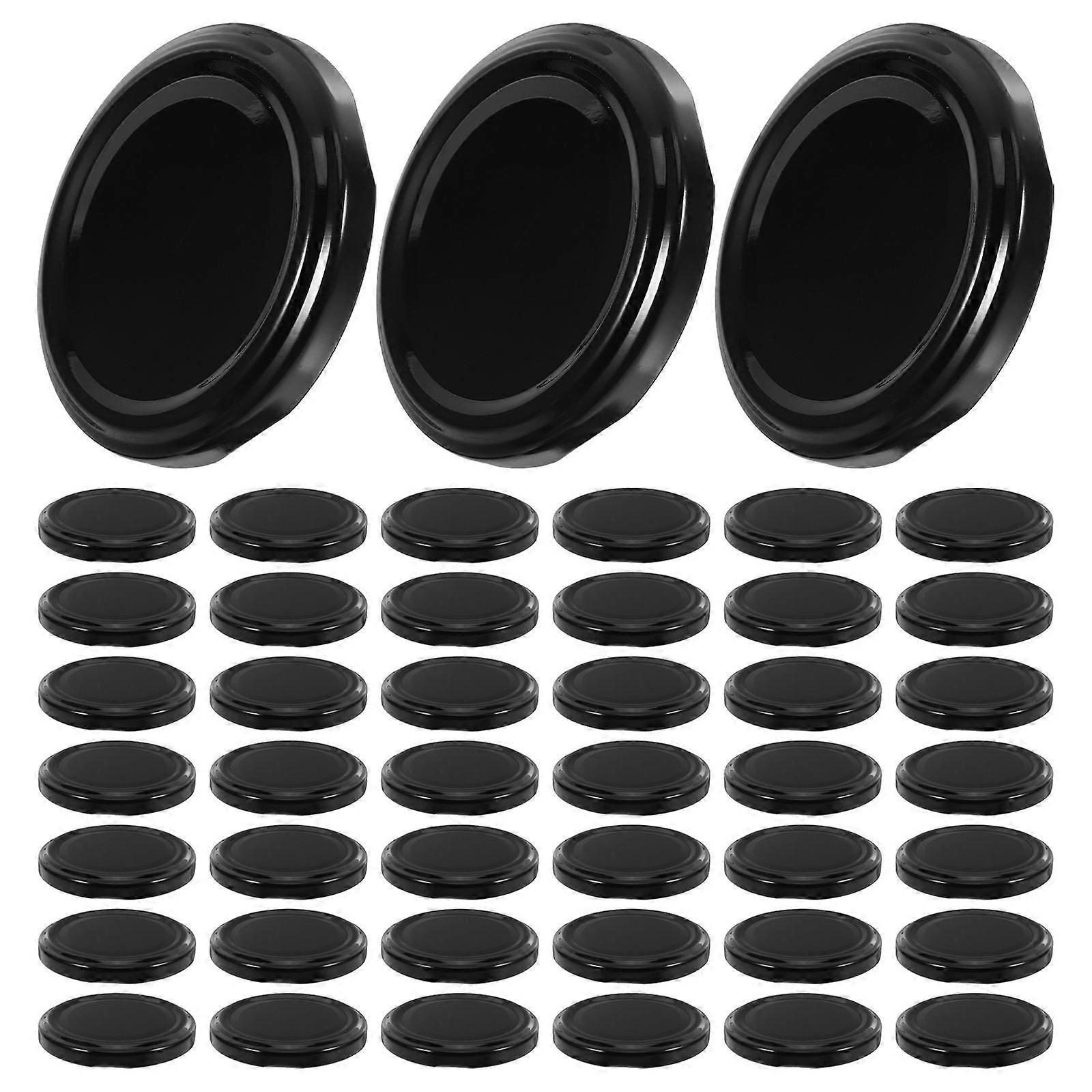 50pcs Iron Jar Lids for Wide Mouth Jars, Airtight Screw Caps with Lattice Pattern, Replacement Covers for Food Storage and Jam Preservation