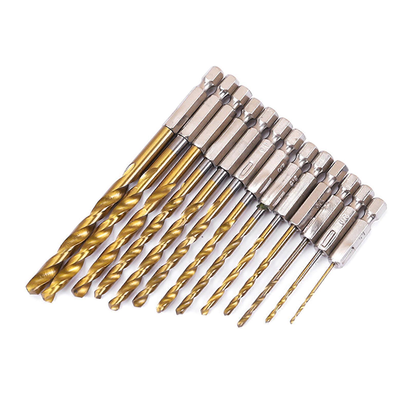 13pcs Professional Grade Drill Bit Set Efficient Twist Drill Bit Set Titanium Coated Drill Bit for Difficult Workpieces