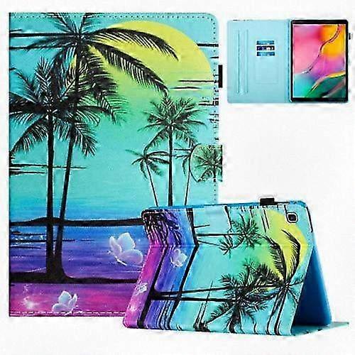 Smart Case for Compatible Brand Galaxy Tab S6 Lite with Colored Drawing and Stitching Leather Design