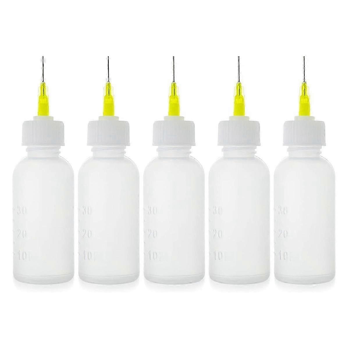 5 Pack 30cc Needle Glue Squeeze Bottle, Precision Tip Applicator,Easy to Use