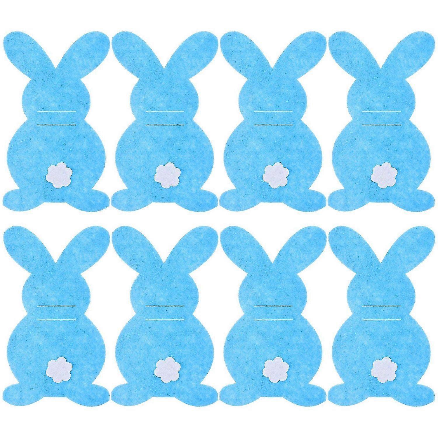 8pcs Silverware Sleeve Easter Party Silverware Bag Cutlery Holder Flatware Rabbit Shaped Pocket