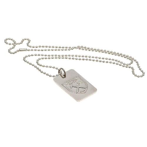 West Ham United FC Silver Plated Dog Tag And Chain