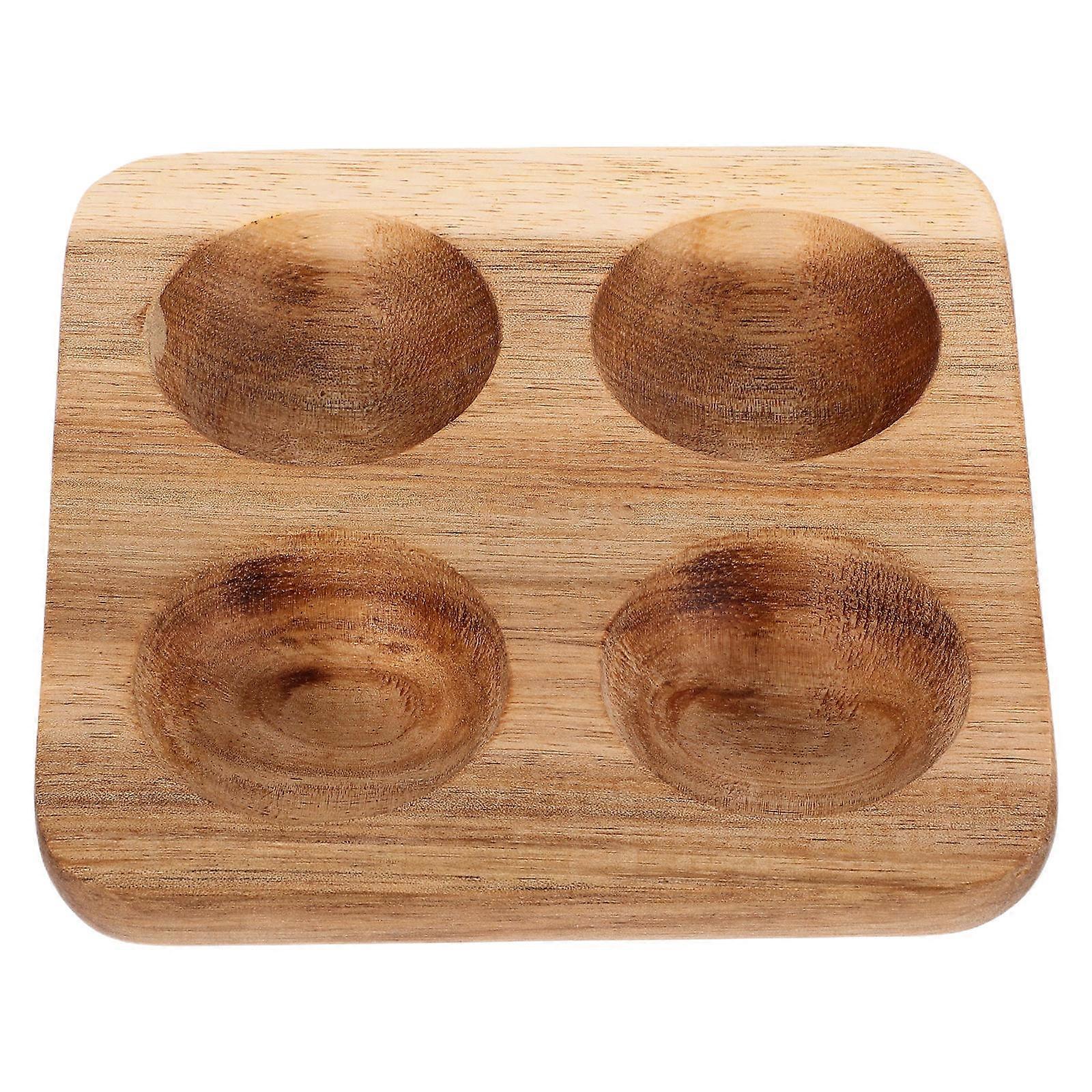Rustic Acacia Wood Egg Holder Tray with Slots – Stylish Kitchen and Refrigerator Storage for Fresh Eggs, and Versatile Design for Home Use
