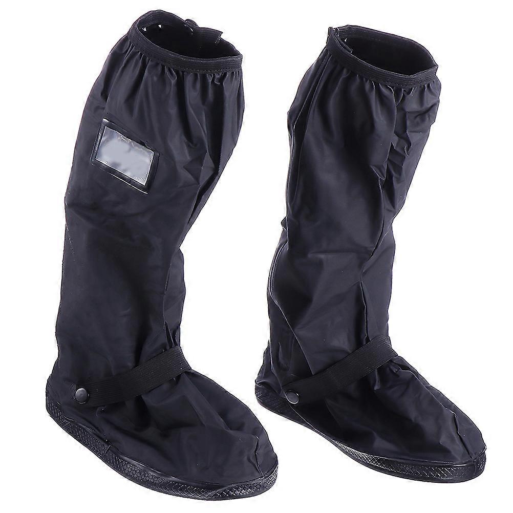 Black Waterproof Boot Covers with Anti-skid Design for Protection Unisex Overshoes Size XL