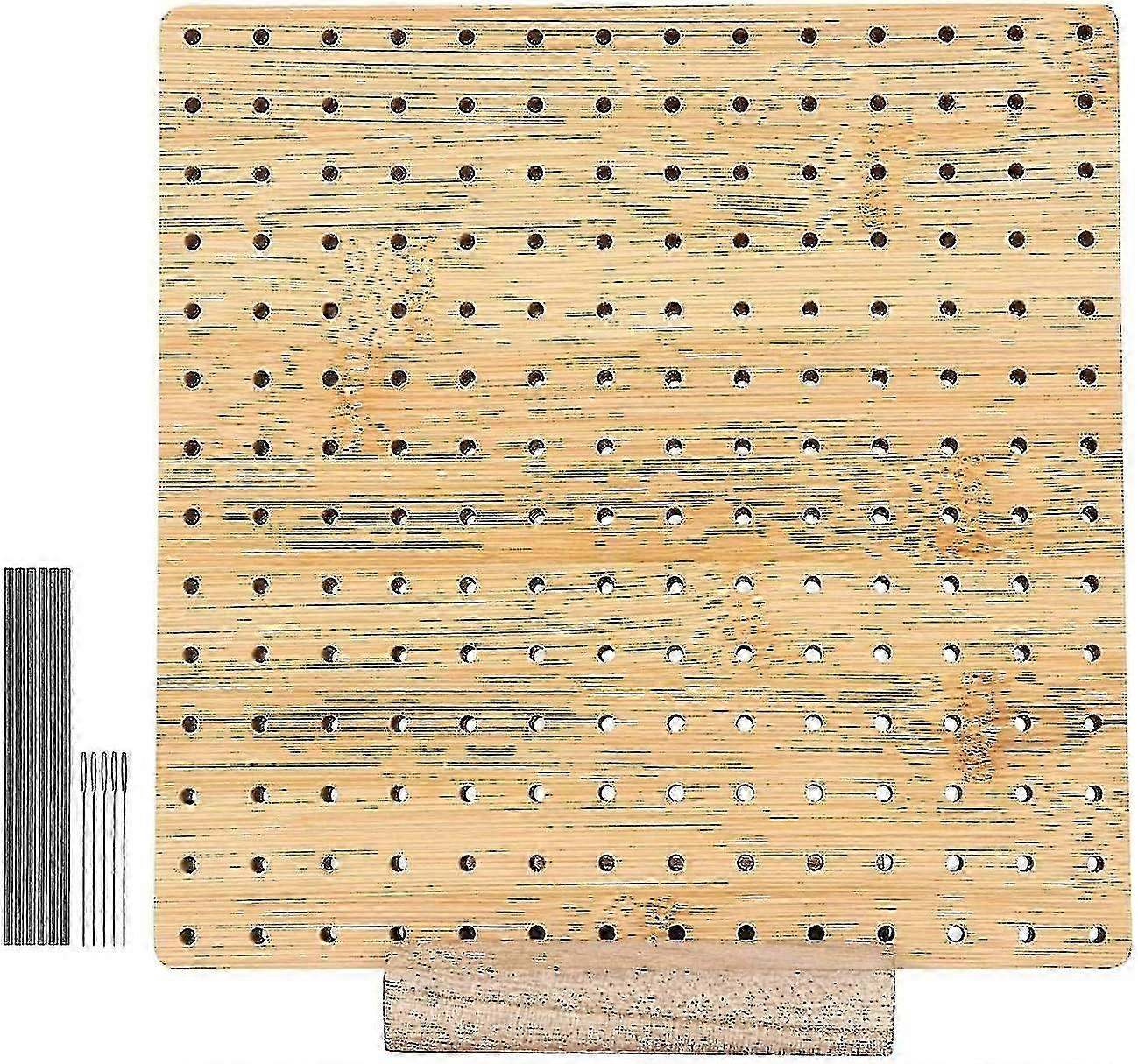 Handcrafted Wooden Blocking Board for Crochet & Knitting Projects, Square Blocking Tool with Wood Base