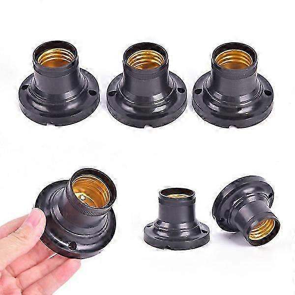 10pcs E27 Light Socket Holder Socket LED Lamp Lamp Adapter Fittin Black