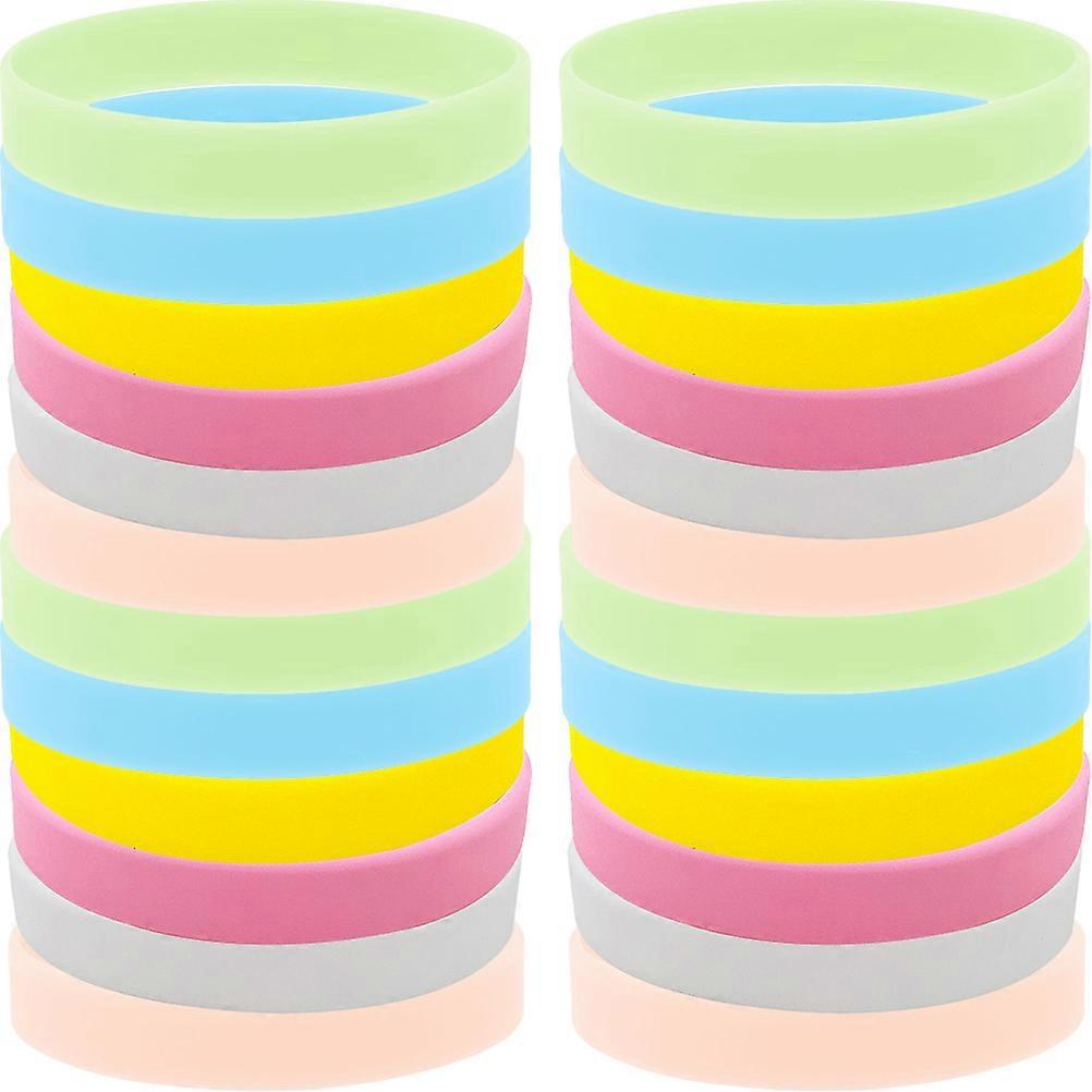 24pcs Glow in the Dark Silicone Bracelets for Parties, Festivals, Concerts, and Theme Events – Bright Colors for Adults