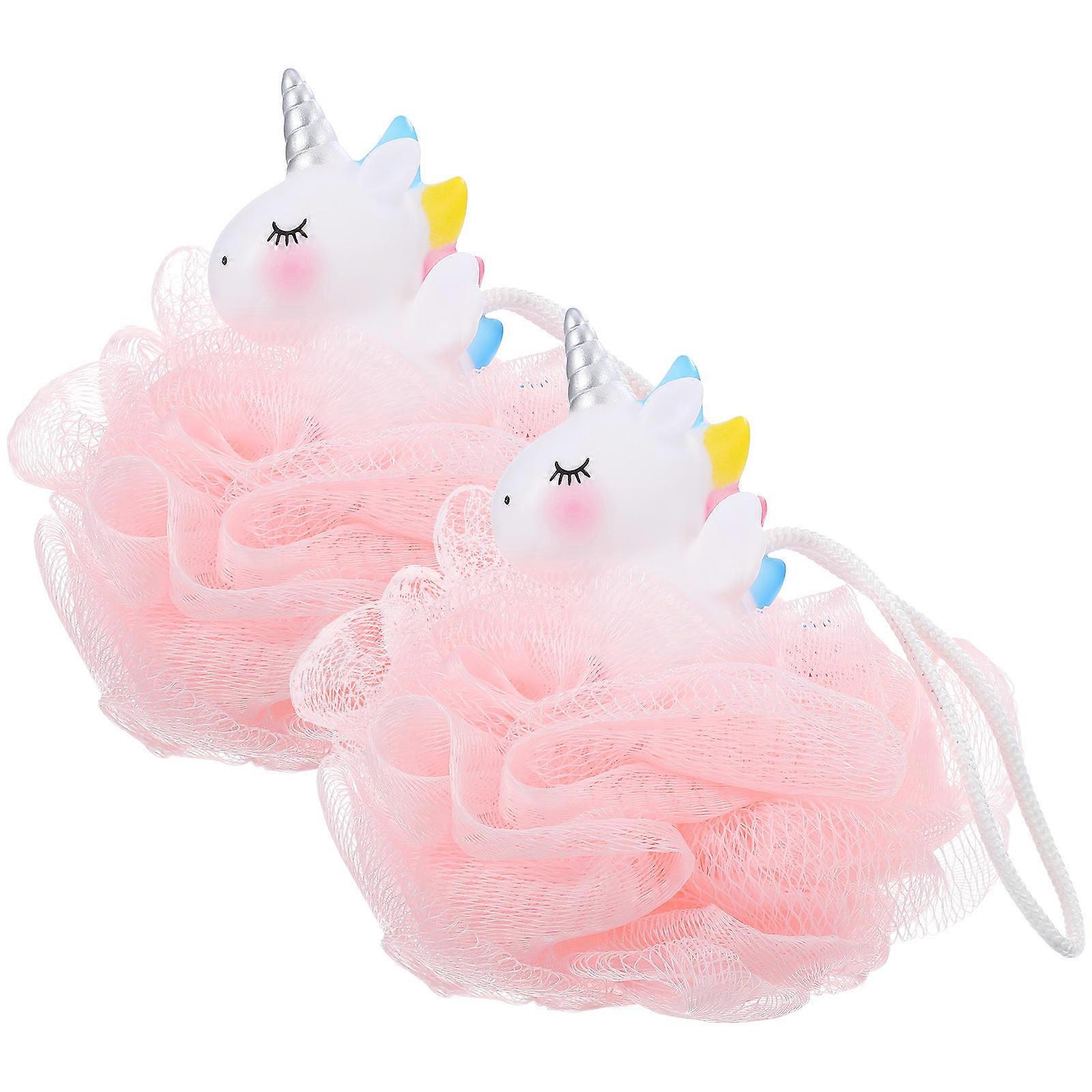 2 Pcs Unicorn Bath Loofah Sponge Fun Exfoliating Shower Scrubber with Unique Design for Enjoyable and Relaxing Bath Experience