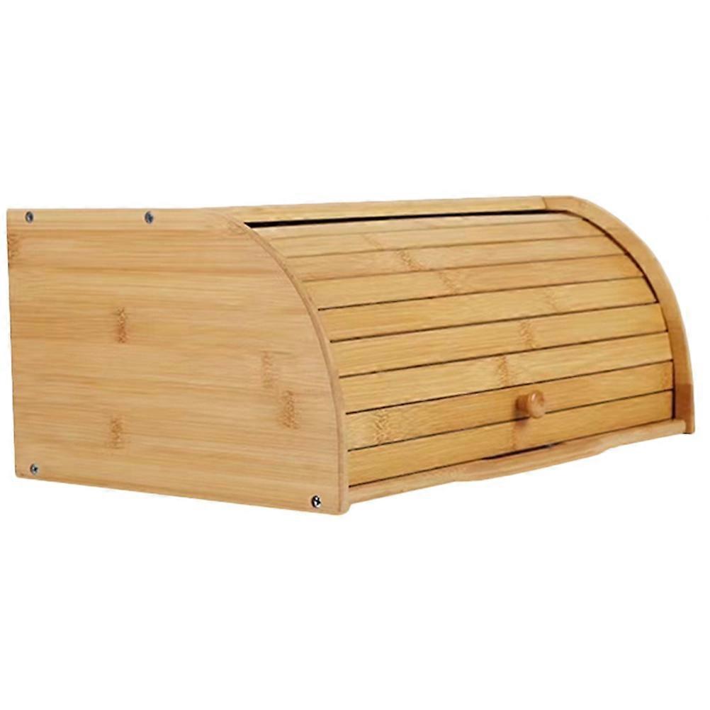 Bamboo Bread Container Home Kitchen Food Preservation Dust-Proof Rectangular Shape 40X27X17.3CM 1Set