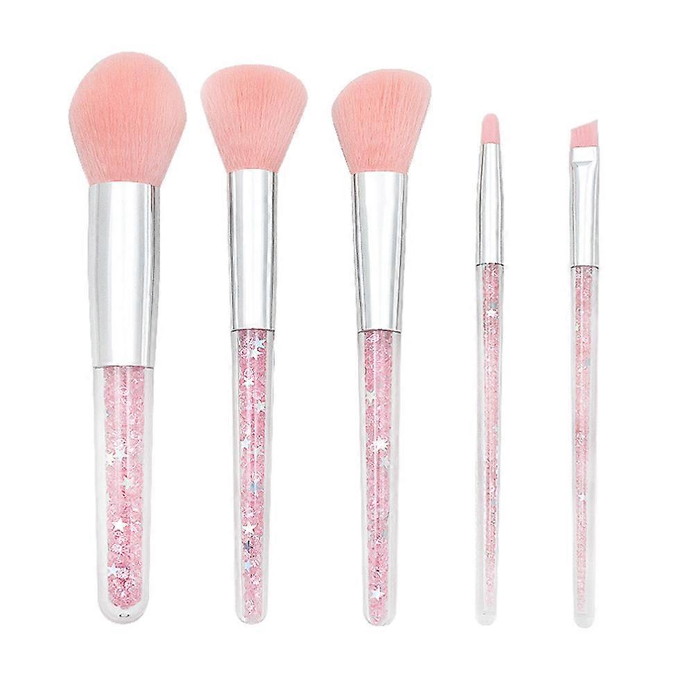 Makeup Brush Eyeshadow Kit Liquid Foundation Cosmetics Powder Eyebrow Brush Daily Use Pink 16x3cm 1Set
