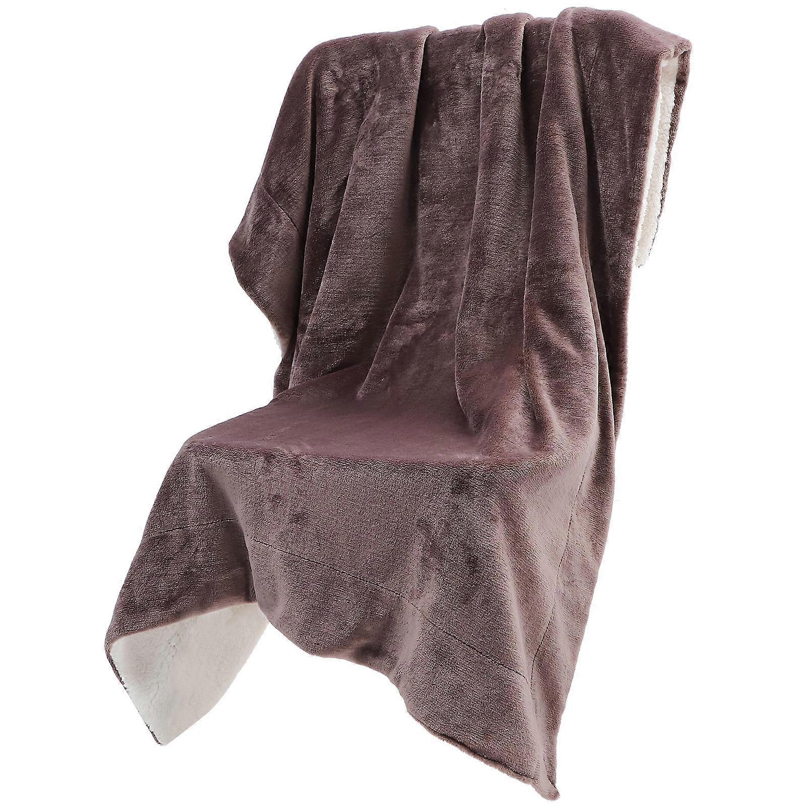 Rectangular Throw Blanket Warmth Comfort Resting Relaxing Keeping Warm Sleeping 120.00X100.00X2.00CM Polyester Sherpa Fleece 1Set