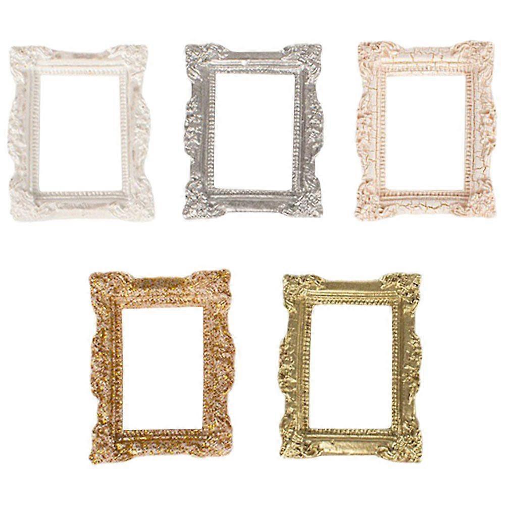 5pcs Mini House Decorative Photo Frame Model Vivid Micro Mobile phone shell Decor (Random Style)