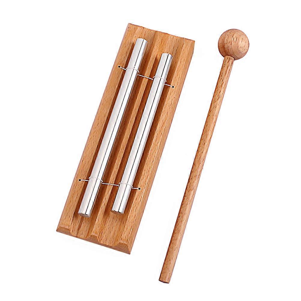 Two Poles Chime Wooden Frame Bell Chimes Indoor Play Visual Skill Development Children 1 Set