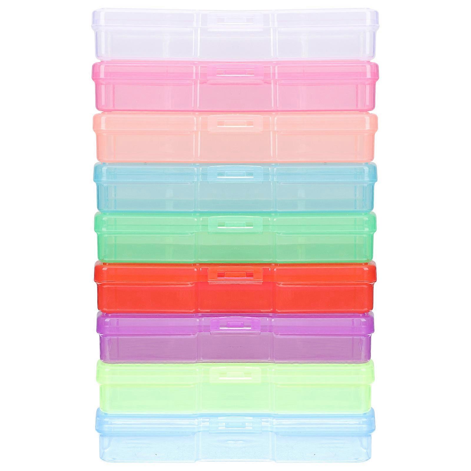 Photo Container Multi-Functional Photo Case Transparent Smooth Surface Jewelry Organization Home Office 12Pcs