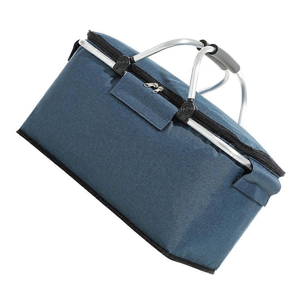 Insulated Picnic Basket with Comfortable Handle, Portable Cooler Bag for Travel, Camping, Outdoor Events, Foldable Design for Easy Storage, Keeps