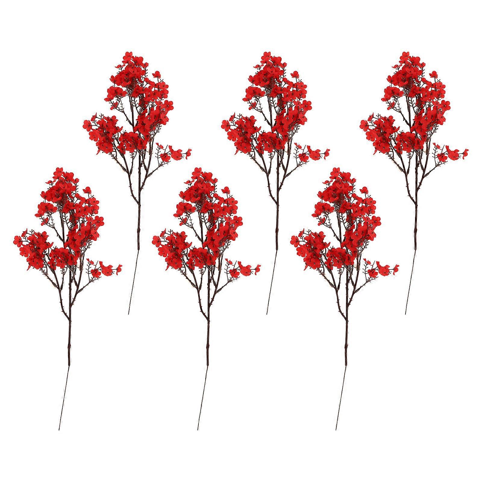 Masteelf 6Pcs Unique Gypsophila Ornament with Vivid Flower Adornments for DIY Decor